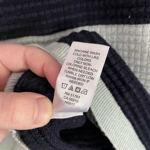 Maurices Women Sz S Green/Blue Striped Long Sleeve Waffle Knit Pullover Sweater - Picture 8 of 9